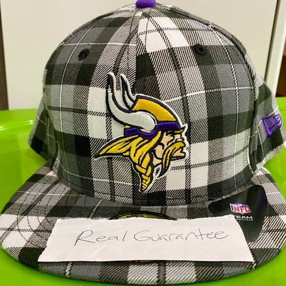 Rare New Era Minnesota Vikings Scholar Pop Plaid 59fifty Fitted Hat Cap NFL Skol - Picture 2 of 3